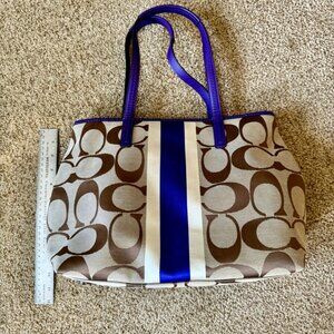Coach Purple Stripe Handbag